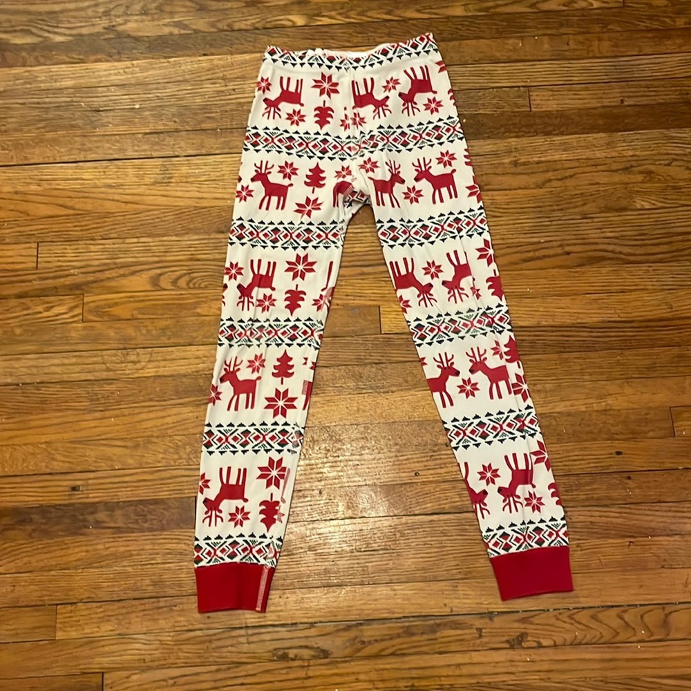 Kids size 8 Hanna Andersson Christmas winter pajama bottoms good used condition